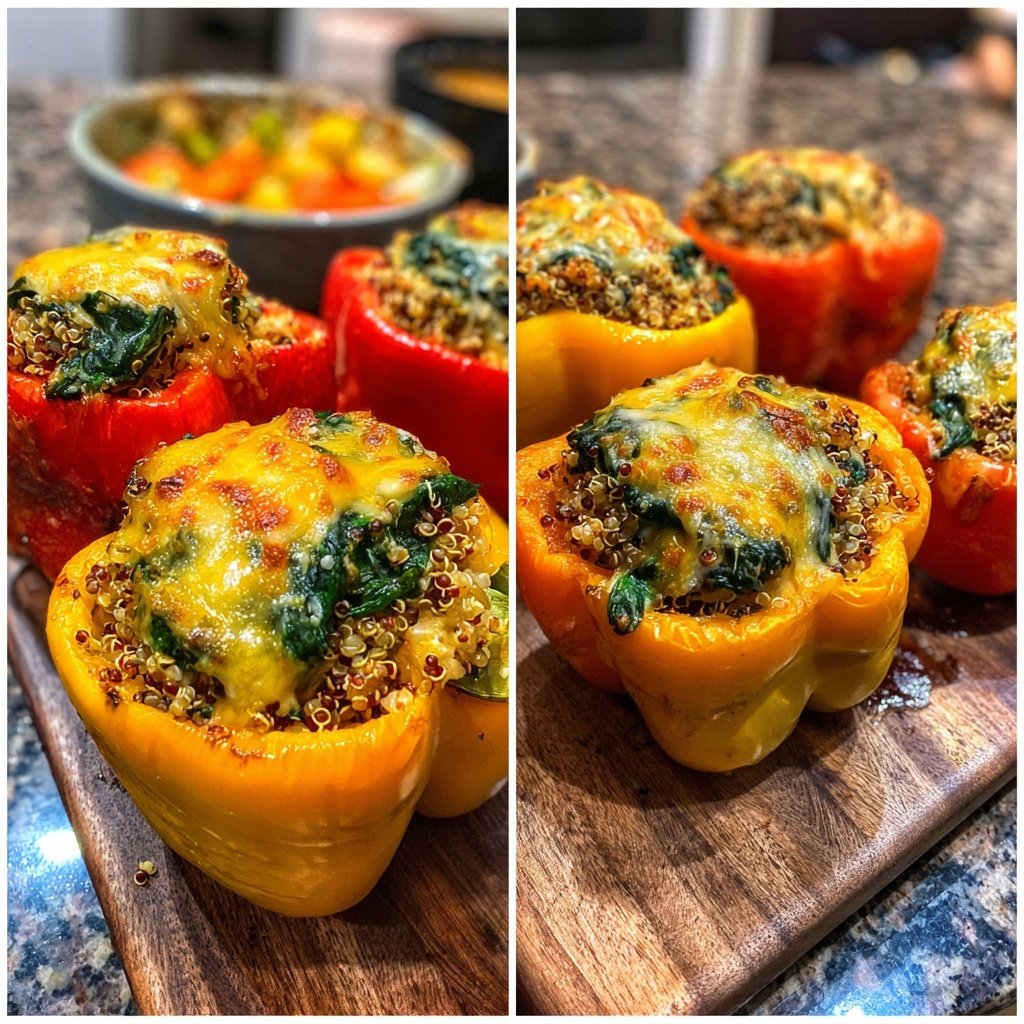 Quinoa and Spinach Stuffed Peppers