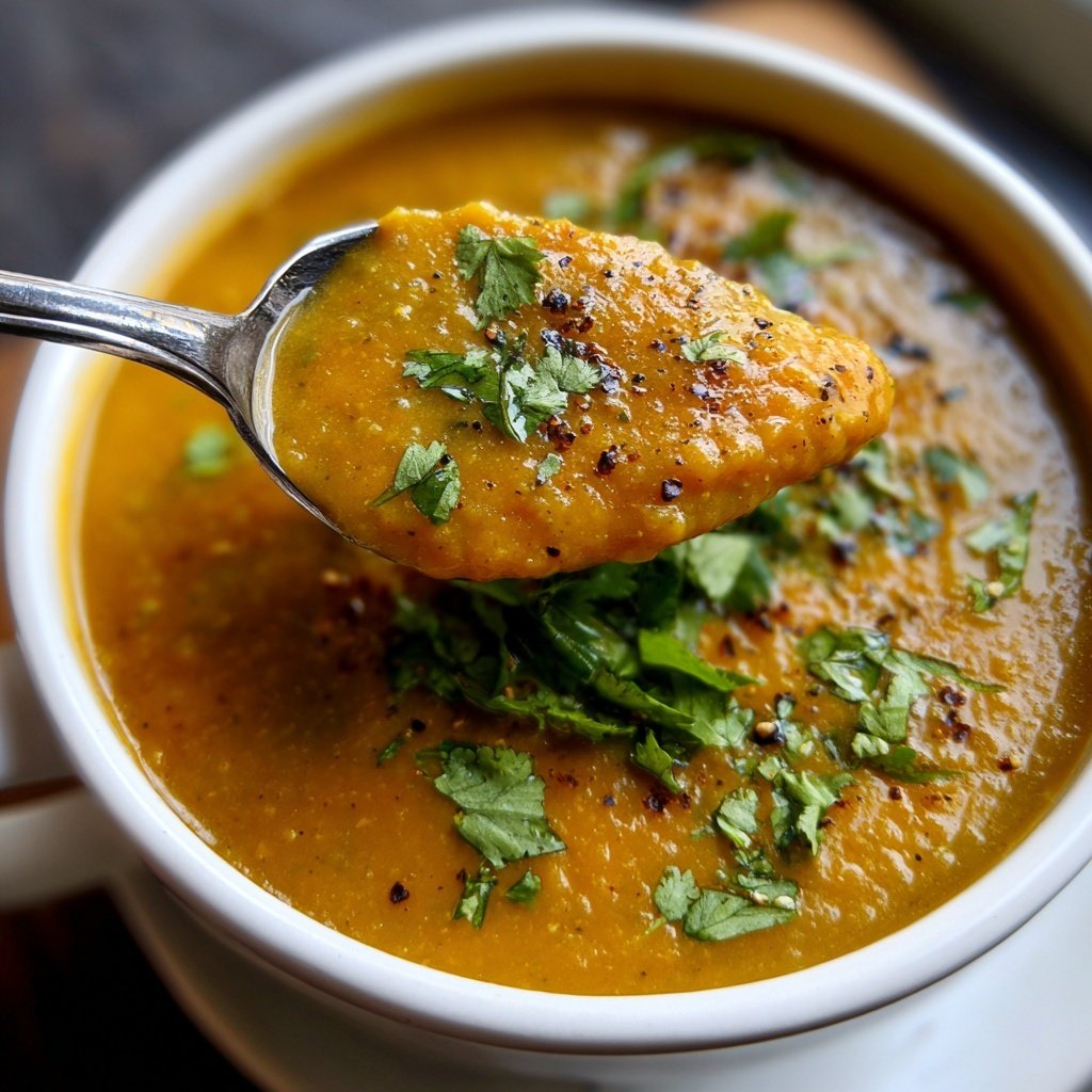 Red Lentil Soup with Cilantro