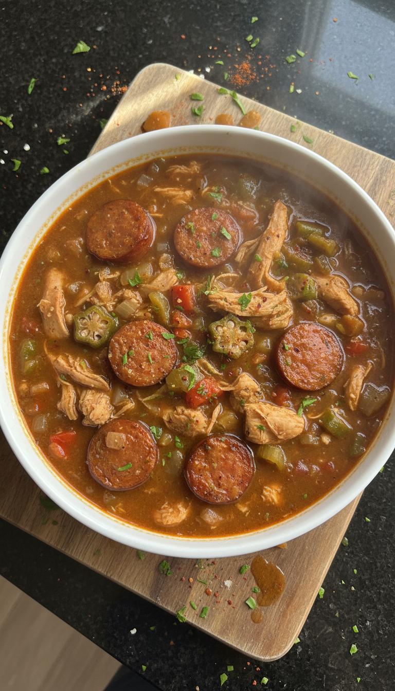 Chicken and Sausage Gumbo Delight