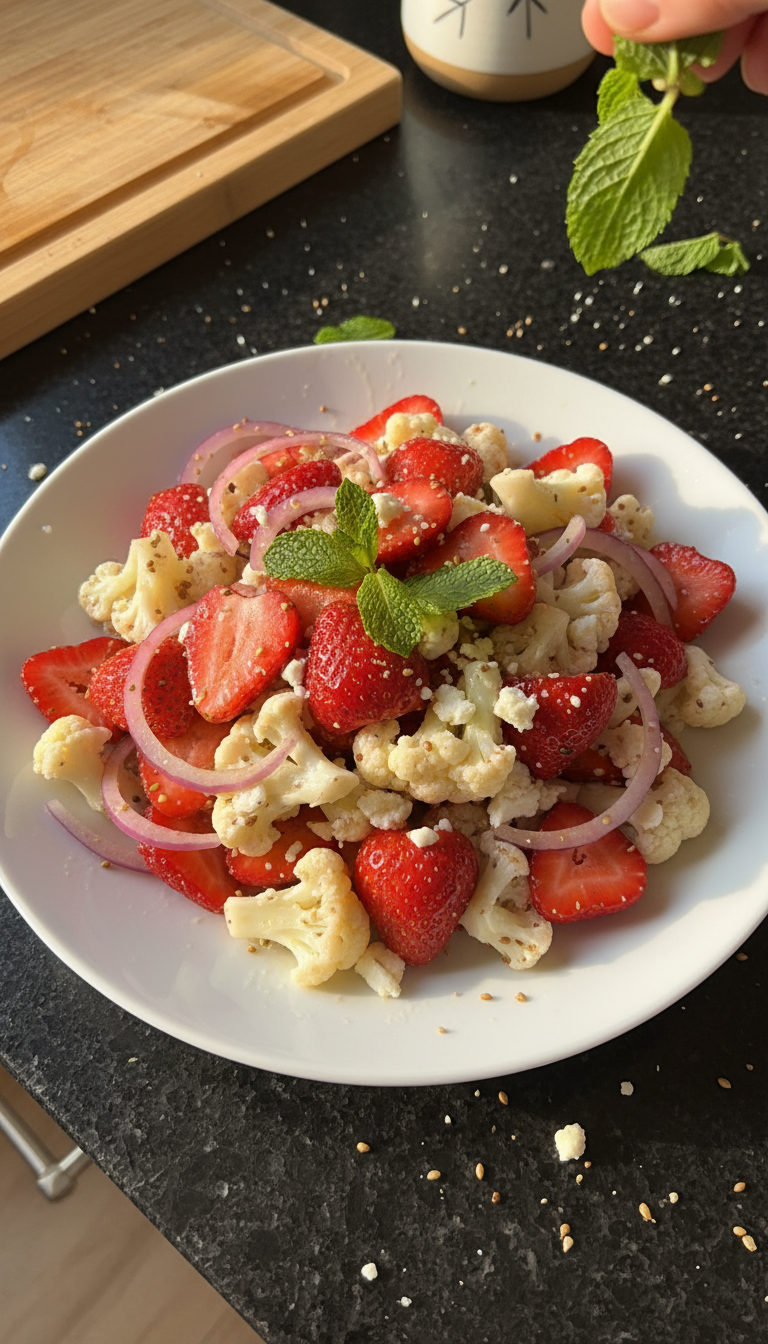 Refreshing Strawberry Califlower Salad