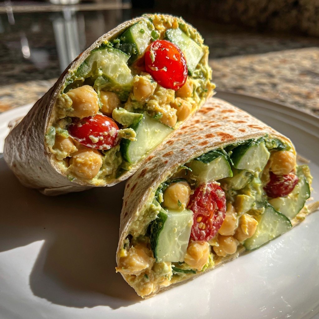 Chickpea Avocado Salad Wrap