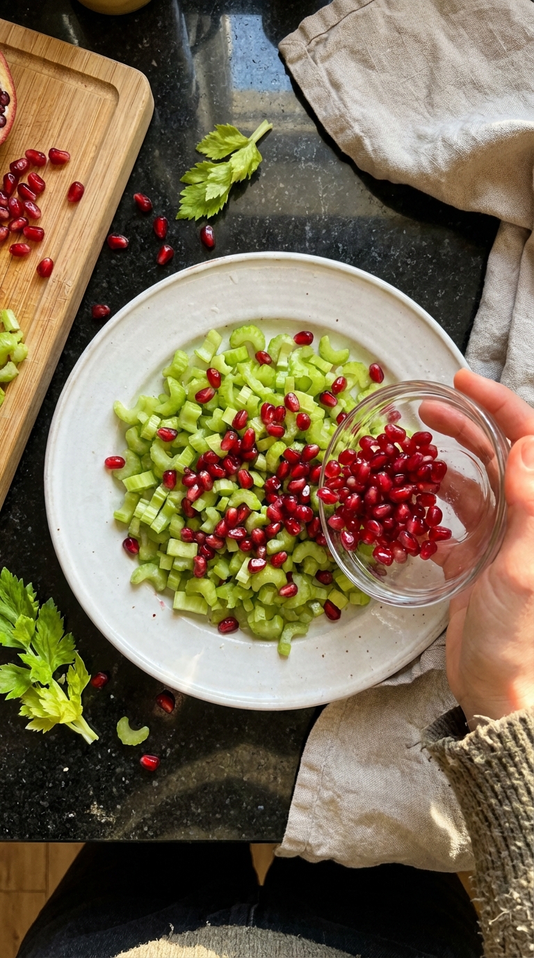 Celery and Pomegranate Salad
