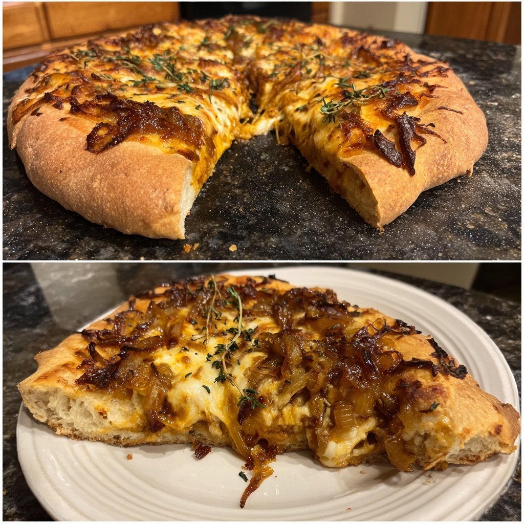 Caramelized Onion Pizza with Mozzarella