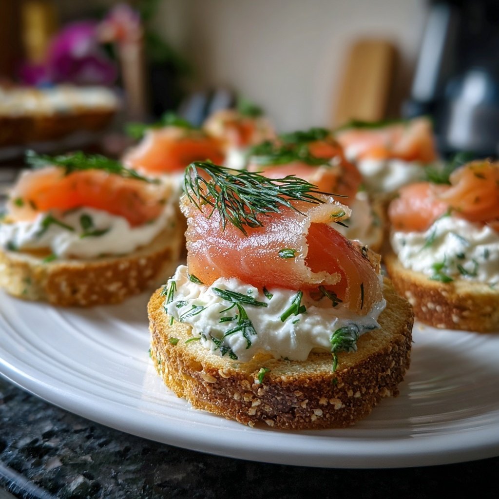 Smoked Salmon Canapés with Dill