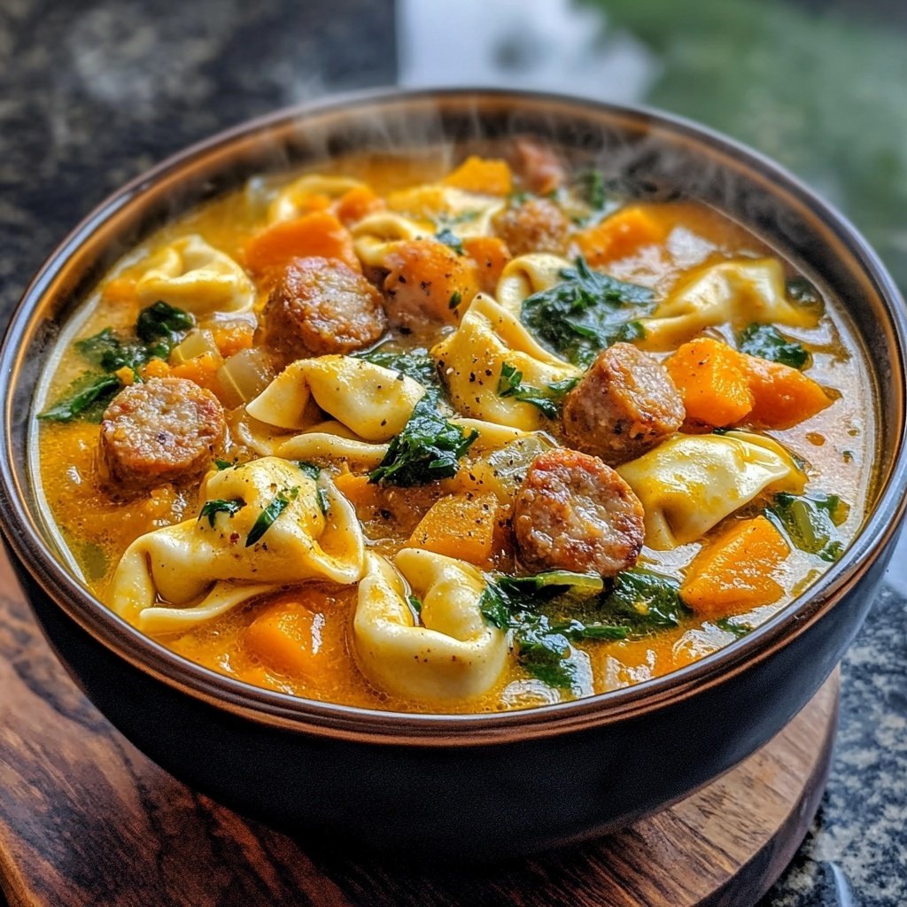 Butternut Sausage Tortellini Soup