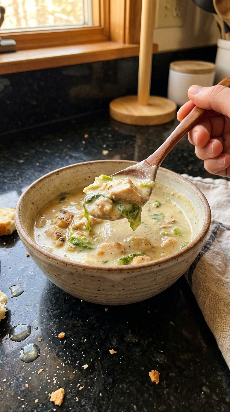 Grilled Chicken Caesar Soup