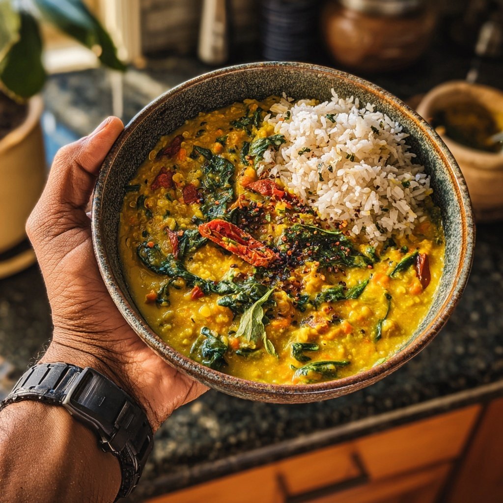 Speedy Lentil Coconut Curry Rice