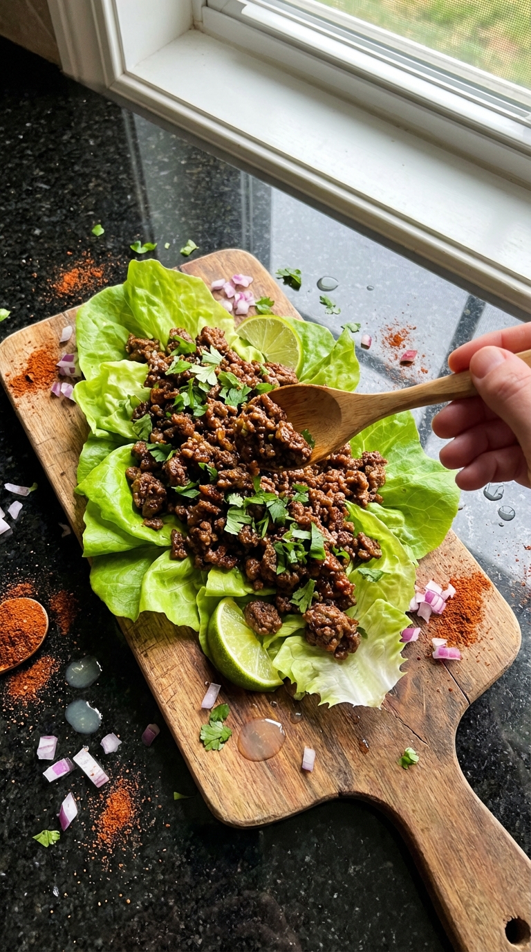 Zesty Chipotle Beef Lettuce Cups