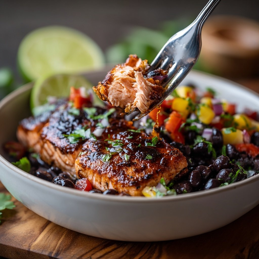 Chipotle Salmon and Black Bean Bowl