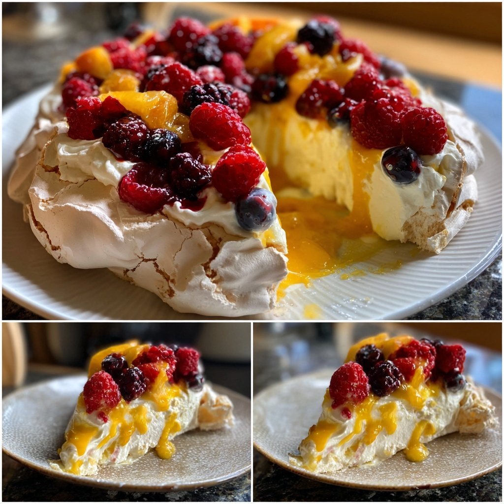 Festive Citrus Pavlova with Berries