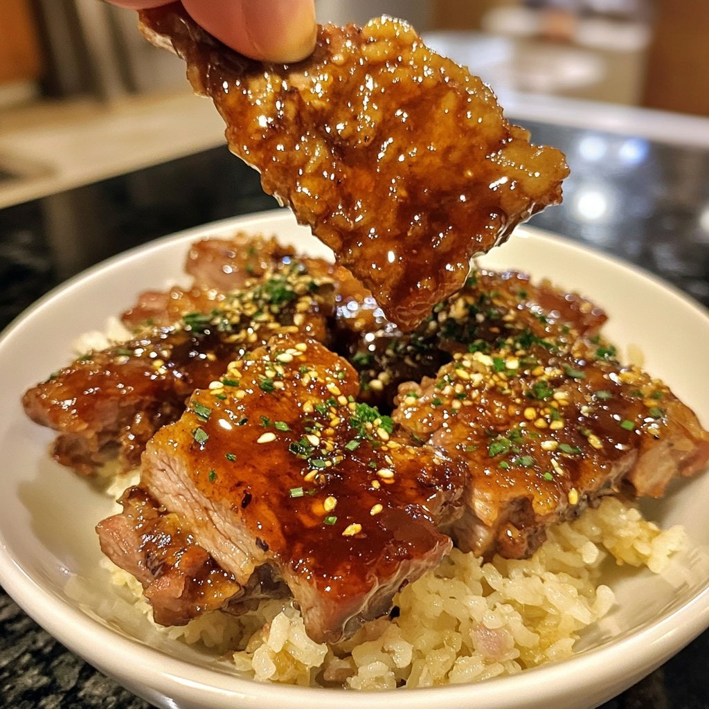 Sticky Glazed Pork Rice Bowls